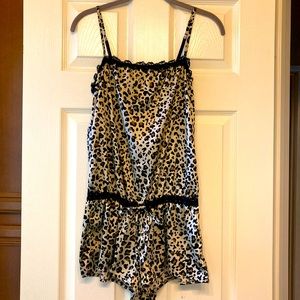 Leopard Print, Shortie 1-Piece P.J.